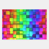 Hot Pink Neon Green Blue Violet Geschenk Geschenkpapier Set (Vorderseite 2)