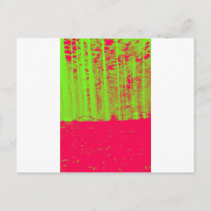 Hot Pink Neon Green Post Modern Art Print Postkarte