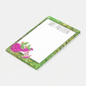 Hot Pink Neon Green Teachers Apple-Klassenzimmer H Post-it Klebezettel (angewinkelt)