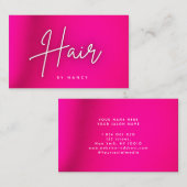 Hot Pink Neon Hair Visitenkarte (Vorne/Hinten)