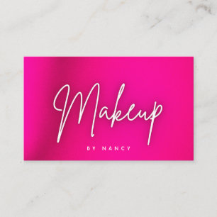 Hot Pink Neon Makeup Artist Visitenkarte