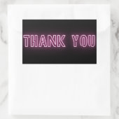 Hot Pink Neon Sign Trendy Vielen Dank Rechteckiger Aufkleber (Tasche)