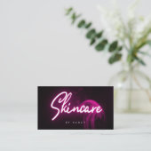 Hot Pink Neon & Smoke Skincare Handgeschriebenes S Visitenkarte (Stehend Vorderseite)