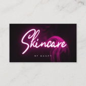 Hot Pink Neon & Smoke Skincare Handgeschriebenes S Visitenkarte (Vorderseite)