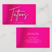 Hot Pink Neon Tattoo Artist Visitenkarte (Vorne/Hinten)