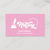 Hot Pink Notary Loan Signing Agent Calligraphy Visitenkarte (Vorderseite)