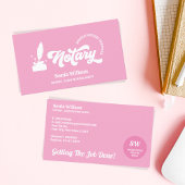 Hot Pink Notary Loan Signing Agent Calligraphy Visitenkarte