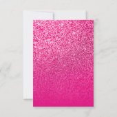 Hot Pink Ombre Glitzer Save the Date Einladung (Rückseite)