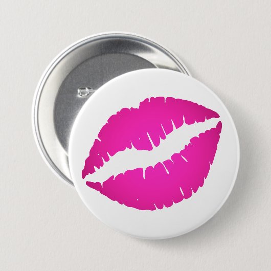 Hot Pink Ombre Kiss Button (Vorne & Hinten)