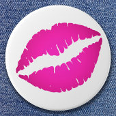 Hot Pink Ombre Kiss Button