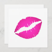 Hot Pink Ombre Lipstick Kiss Blank Einladung (Vorne/Hinten)