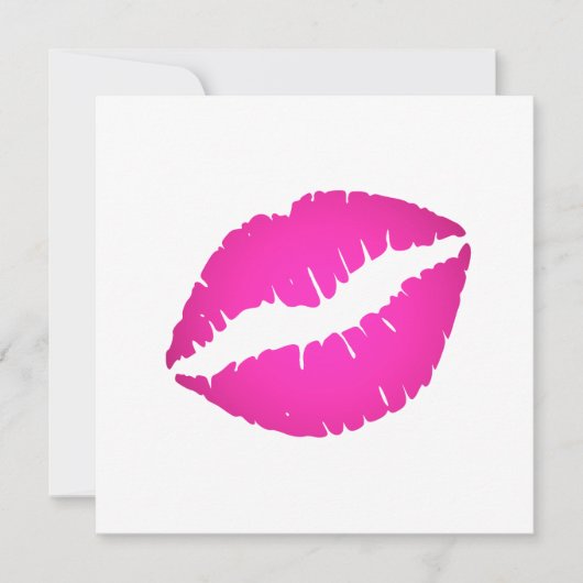 Hot Pink Ombre Lipstick Kiss Blank Einladung (Vorderseite)