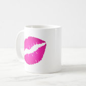 Hot Pink Ombre Lipstick Kiss Kaffeetasse (Vorderseite Links)