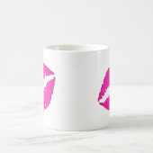 Hot Pink Ombre Lipstick Kiss Kaffeetasse (Mittel)