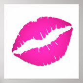 Hot Pink Ombre Lipstick Kiss Poster (Vorne)