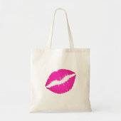 Hot Pink Ombre Lipstick Kiss Print Tragetasche (Vorne)