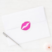 Hot Pink Ombre Lipstick Kiss Runder Aufkleber (Umschlag)