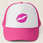 Hot Pink Ombre Lipstick Kiss Truckerkappe (Vorderseite)