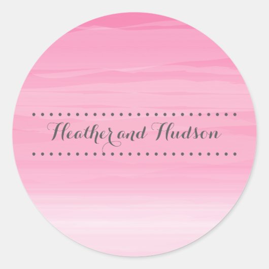Hot Pink Ombré Wedding Sticker (Vorderseite)