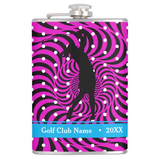 Hot Pink Opti-Dot "Birdie Juice" Flasche Flasche Flachmann (Vorderseite)