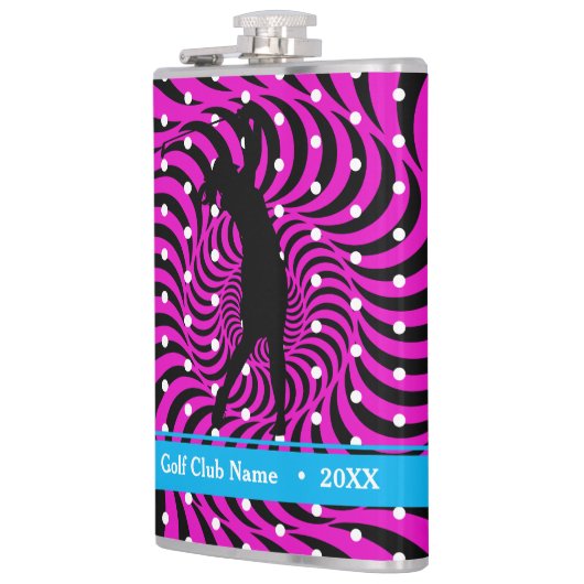 Hot Pink Opti-Dot "Birdie Juice" Flasche Flasche Flachmann (Links)