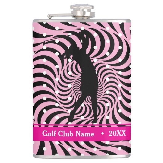 Hot Pink Opti-Dot "Birdie Juice" Flasche Flasche Flachmann (Vorderseite)