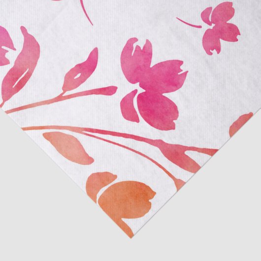 Hot Pink & Orange Blume Seidenpapier (Detail)