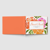 Hot Pink Orange Blumensommer Hochzeit Gästebuch (Voll)