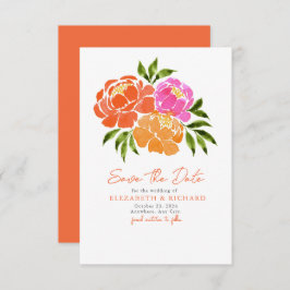 Hot Pink Orange Bouquet Blumensommer Save The Date