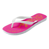 Hot Pink Orange Custom Bridal Wedding Flip Flops Badesandalen (Schrägansicht)