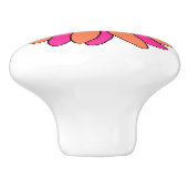 Hot Pink Orange Daisy Keramikknauf (Seitenansicht)