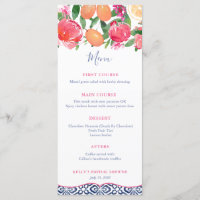 Hot Pink & Orange Florals Blue Tiles Brautparty