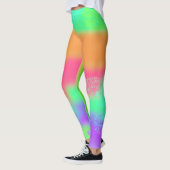 Hot Pink Orange Lila Türkis Punk Crazy Print Leggings (Links)