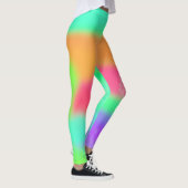 Hot Pink Orange Lila Türkis Punk Crazy Print Leggings (Rechts)