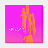 Hot Pink Orange Modern Cactus Art Custom TEXT Magnet (Vorne)