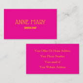 Hot Pink Orange Modern Professtional Trendy Girly Visitenkarte (Vorne/Hinten)