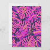 Hot Pink Orange Navy Tropical Palm Blätter Sweet 1 Einladung (Rückseite)