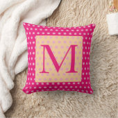 Hot Pink Orange Polka Dot Pattern Boho Girly Kissen (Decke)