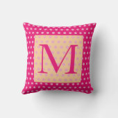Hot Pink Orange Polka Dot Pattern Boho Girly Kissen (Rückseite)