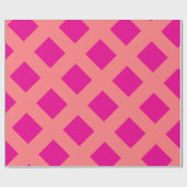 Hot Pink Orange Schachbrett Patterns Boho farbenfr Geschenkpapier (Flach)