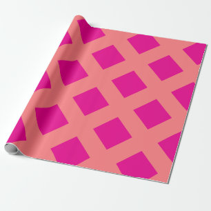 Hot Pink Orange Schachbrett Patterns Boho farbenfr Geschenkpapier