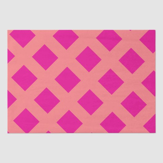 Hot Pink Orange Schachbrett Patterns Boho farbenfr Seidenpapier (Vorderseite)