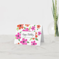 Hot Pink & Orange Wasserfarbe Blumenmotiv