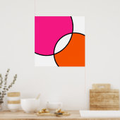 Hot Pink Orange White Circles Poster (Küche)