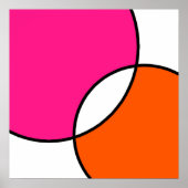 Hot Pink Orange White Circles Poster (Vorne)