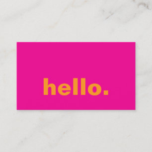 Hot Pink Orange Yellow Hello Neon Color Typografie Visitenkarte