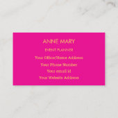 Hot Pink Orange Yellow Hello Script Typografie Visitenkarte (Rückseite)