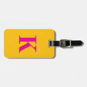 Hot Pink Orange Yellow Monogram Name Gift 2025 Gepäckanhänger (Vorderseite horizontal)