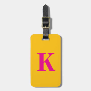Hot Pink Orange Yellow Monogram Name Gift 2025 Gepäckanhänger