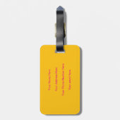 Hot Pink Orange Yellow Monogram Name Gift 2025 Gepäckanhänger (Rückseite vertikal)